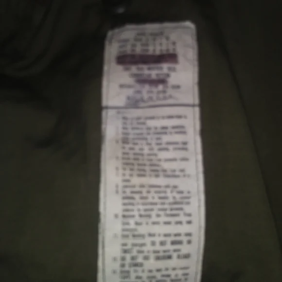 Mens military coat green camo made in the usa by sow-sew inc